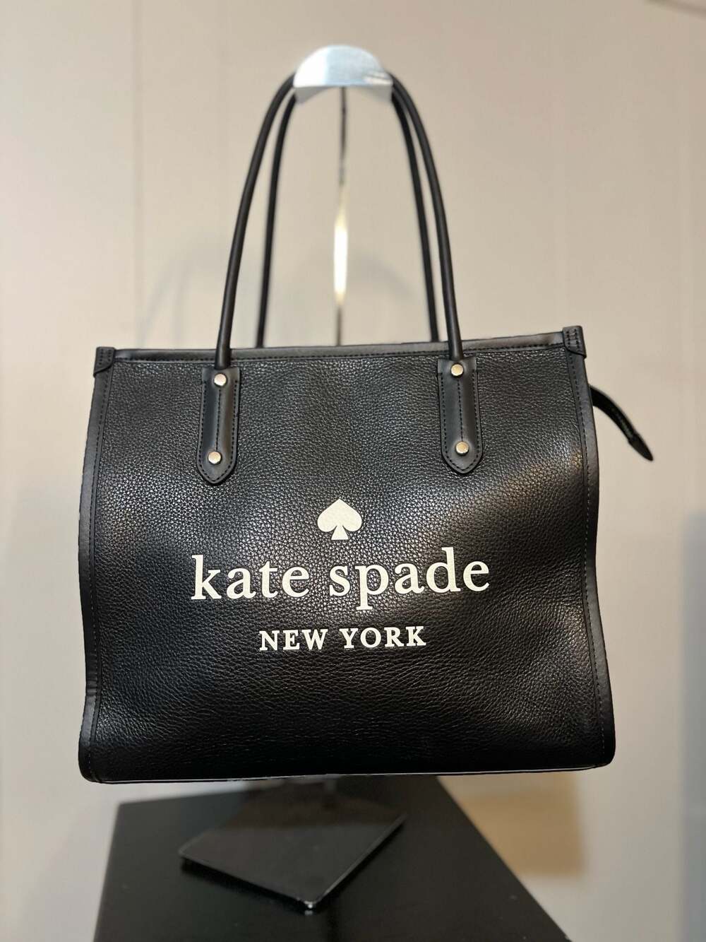 Kate Spade New York Ella Large Tote in Black Pebbled Leather